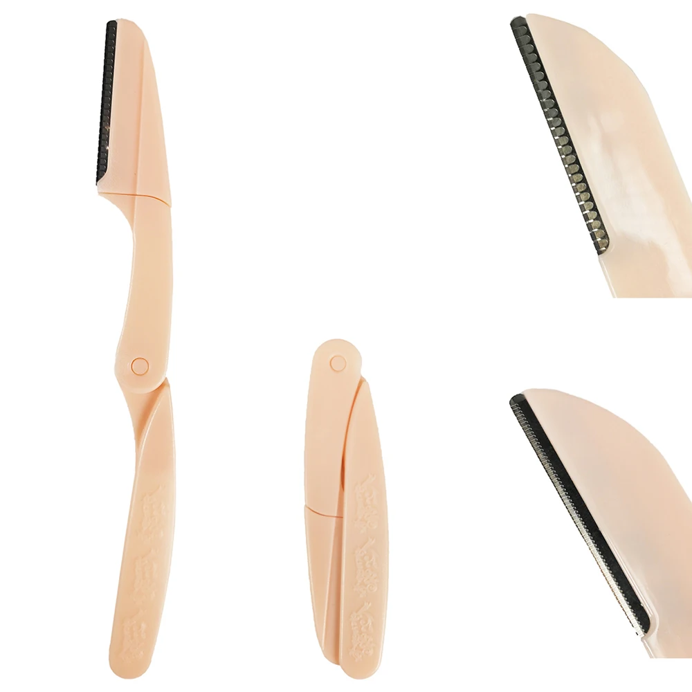 Foldable Eyebrow Shaping Knife 3 Colors 2 Blade Shapes Eyebrow Razor