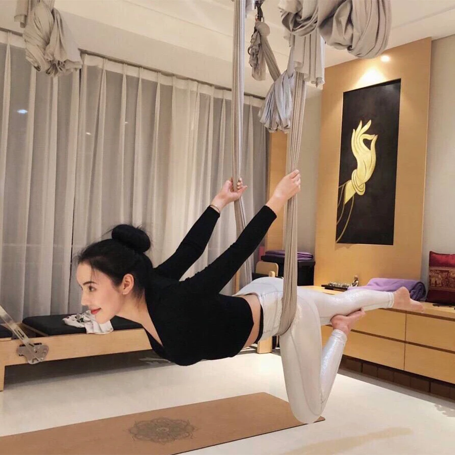 LangChi  Flying Antigravity Inversion Aerial Yoga Hammock / Swing / Trapeze / Sling Aerial Yoga Silk Fabric