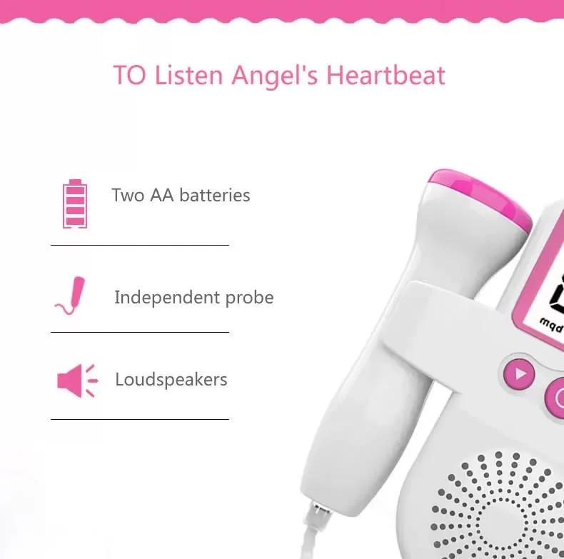 Home Pregnant Heart Rate Monitor Fetal Doppler Heartbeatrechargeable