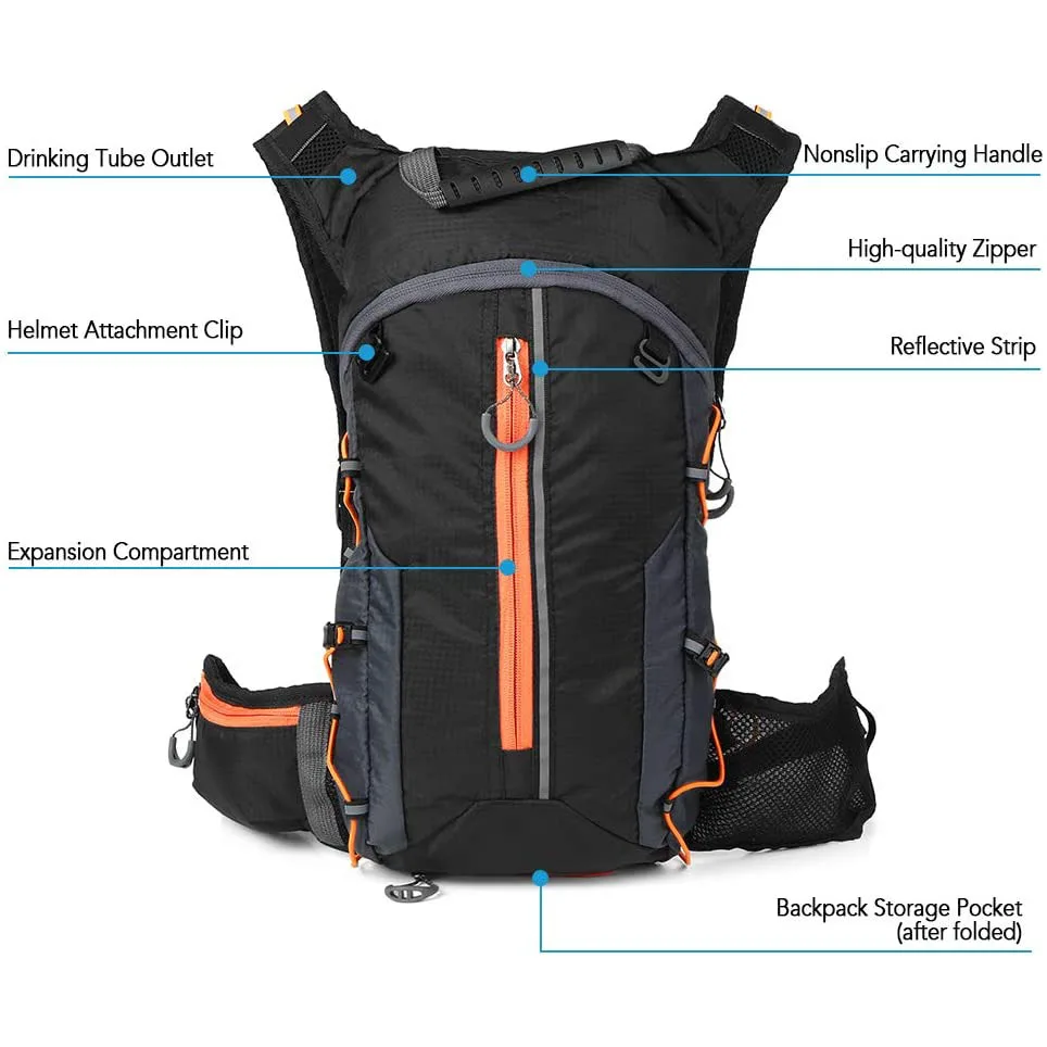 backpack with drinking tube