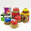 customized Round Stainless Steel Small Copper Spiral Wire Cup Wheel Brush