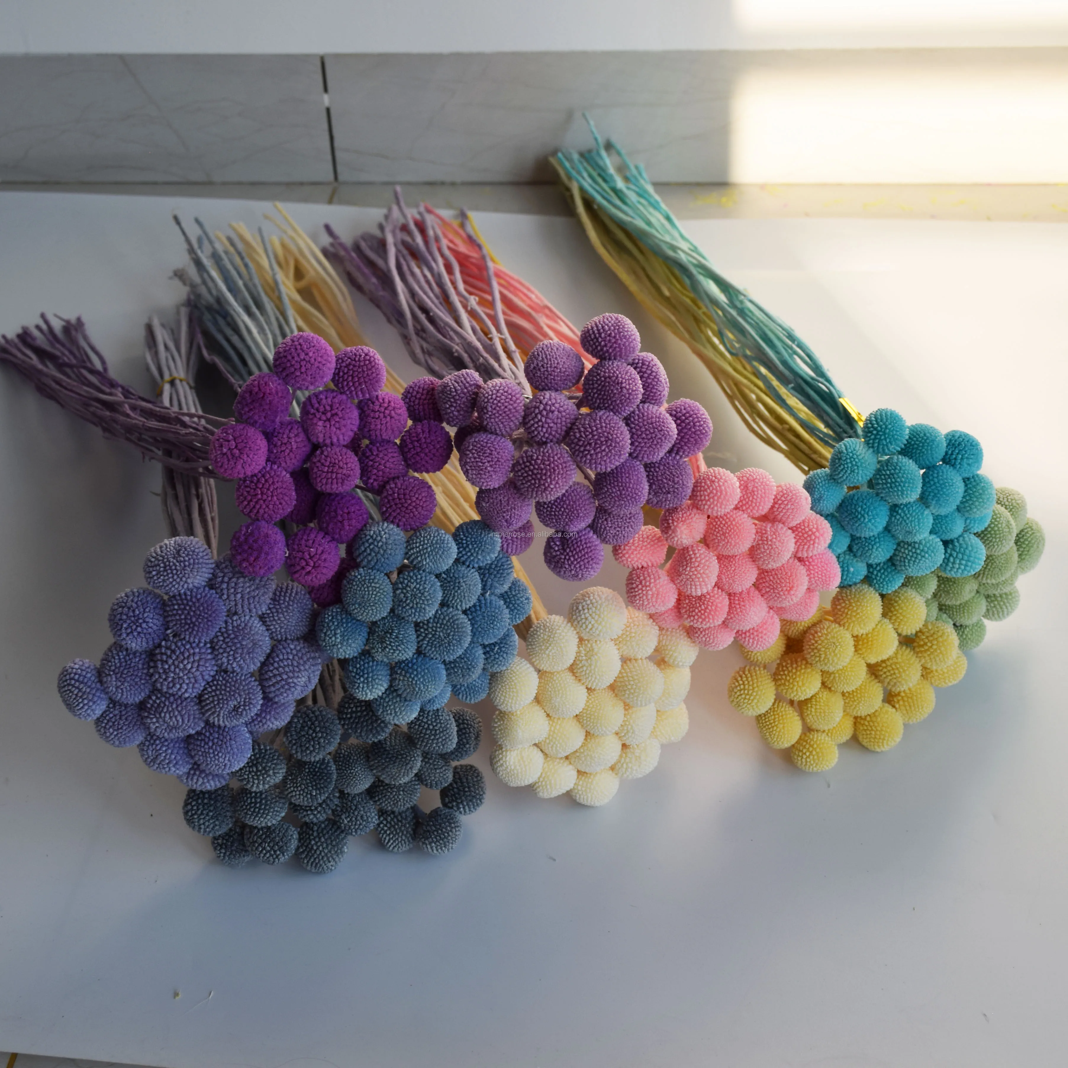 Wholesale Golden Billy Ball Bunch Preserved Flower Dry Buy Golden