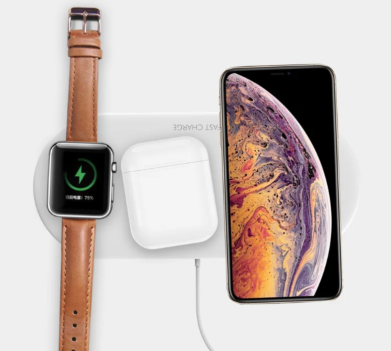 Almohadilla De Carga Inalámbrica 3 En 1 Compatible Con Apple Watch Series 5  4 3 2 1,Airpods Con Estuche De Carga - Buy Estación De Carga Inalámbrica  Rápida 3 En 1,Almohadilla De