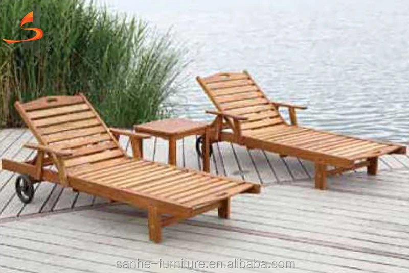 Hot Selling Outdoor Garden Furniture Teak Recliner Pool Outdoor Wooden