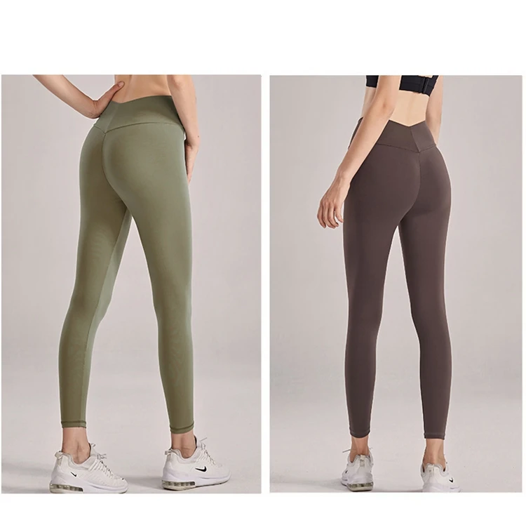 Factory V Shape Front Waistband Fitness Pants Yoga Sport Leggings Women