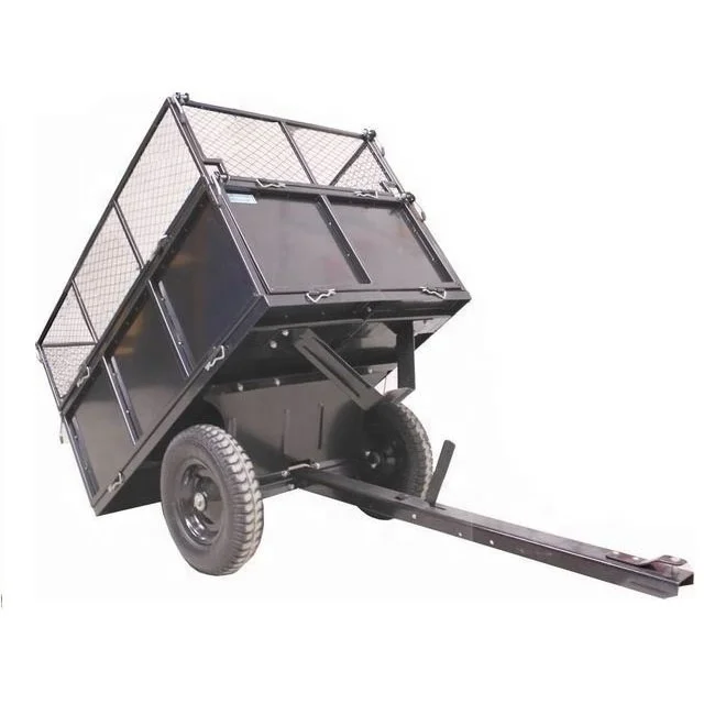
Utility steel mesh garden trailer iron tow trailer metal dump cart 