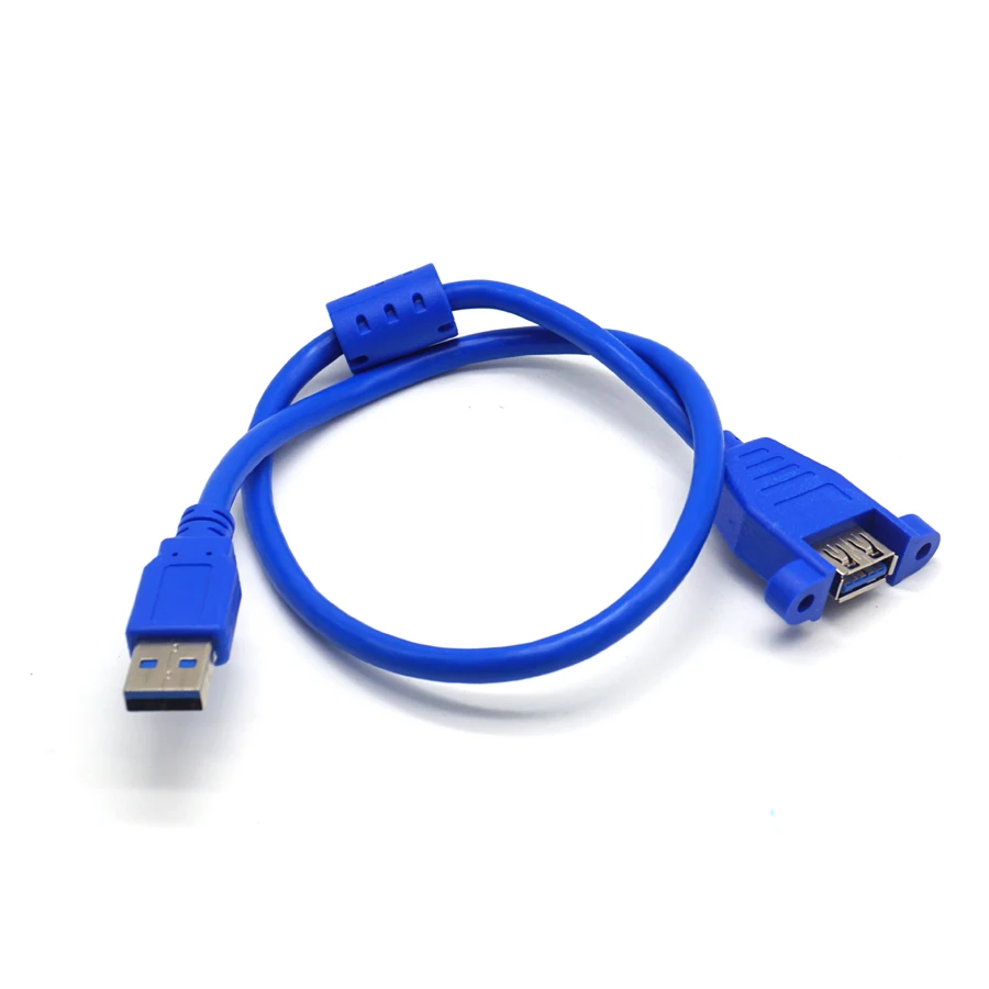 Cable Length: Blue, Color: 30cm Computer Cables 30cm 50cm 3m USB Extension Cable Copper Male to Female USB Extend Adapter Dual Shielding Transparent Blue Anti-Interference 