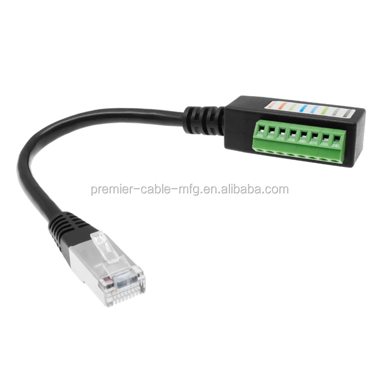 RJ45 Male to 8 Position Terminal Block Pigtail Cable supplier