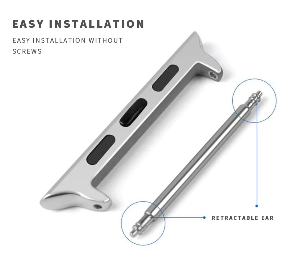 Adapter Connector For Apple Watch Band 42mm 38mm 44mm 49mm Stainless