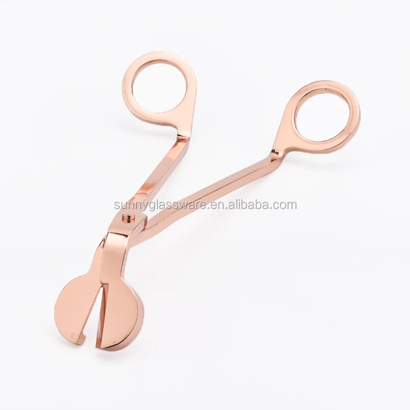 metal rose gold wick scissors