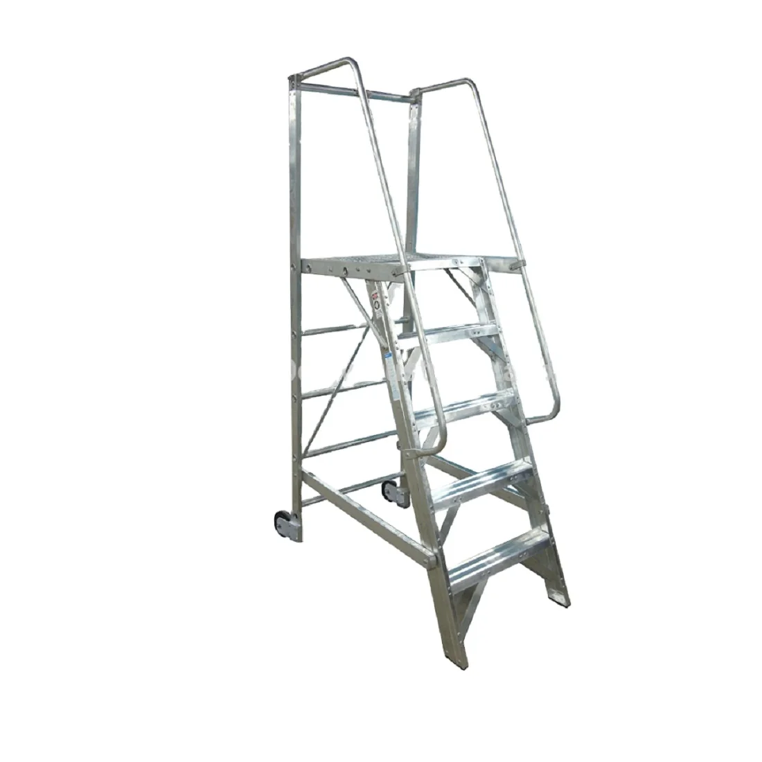 Metallic Ladder 5 Foot Rolling Step Mobile Ladder