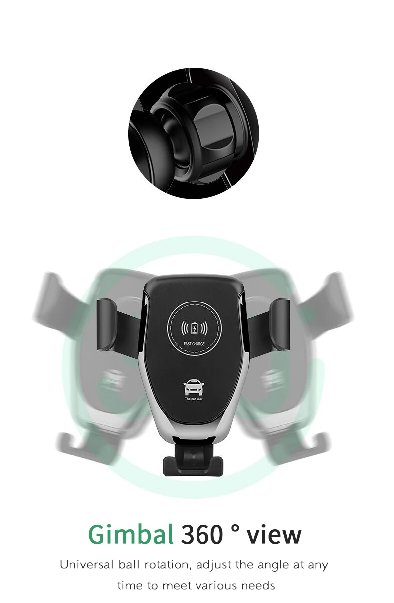 Car Charger 2020 New Car Auto Charging Automatic Clamping Dashboard Qc3.0 Adapter Amazon Top Seller Car Wireless Charger Holder