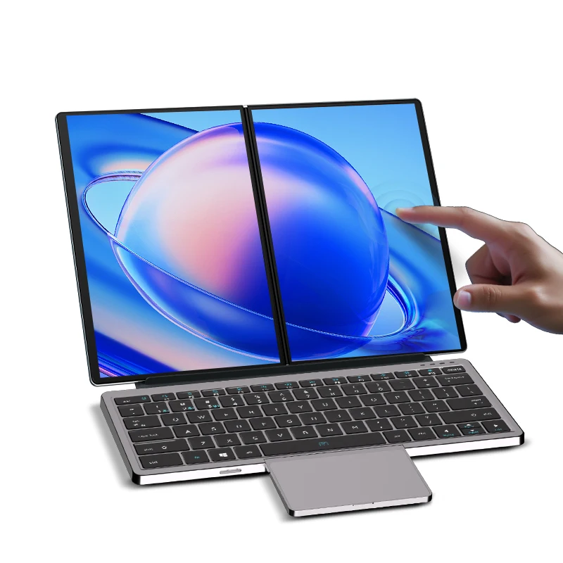 Side profile of an 11-inch 2-in-1 convertible laptop in tablet mode with stylus