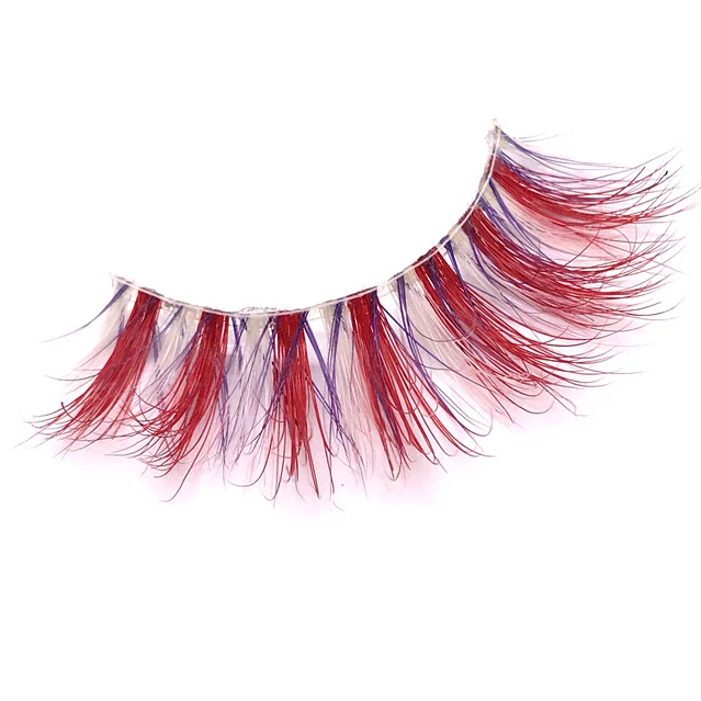Hot selling high quality colored false stage eyelash private label crazy mink eyelashes
