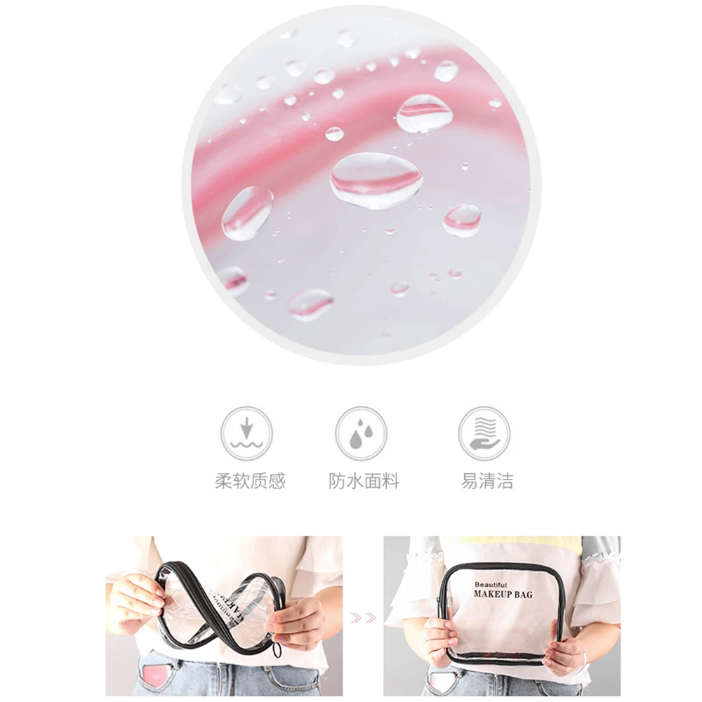 clear pink makeup bag