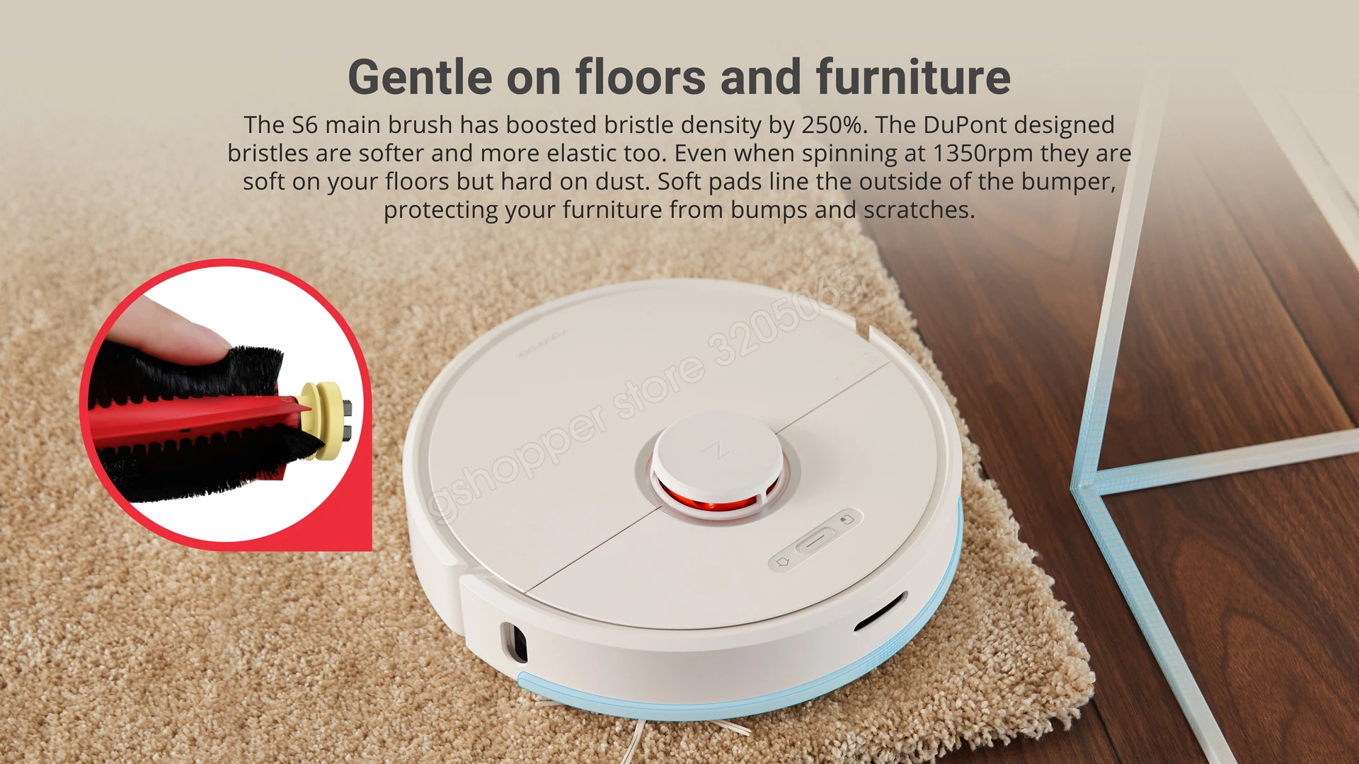 Roborock S6 Robot Vacuum Cleaner Works With Google Powerful Home Automatic Sweeping Dust