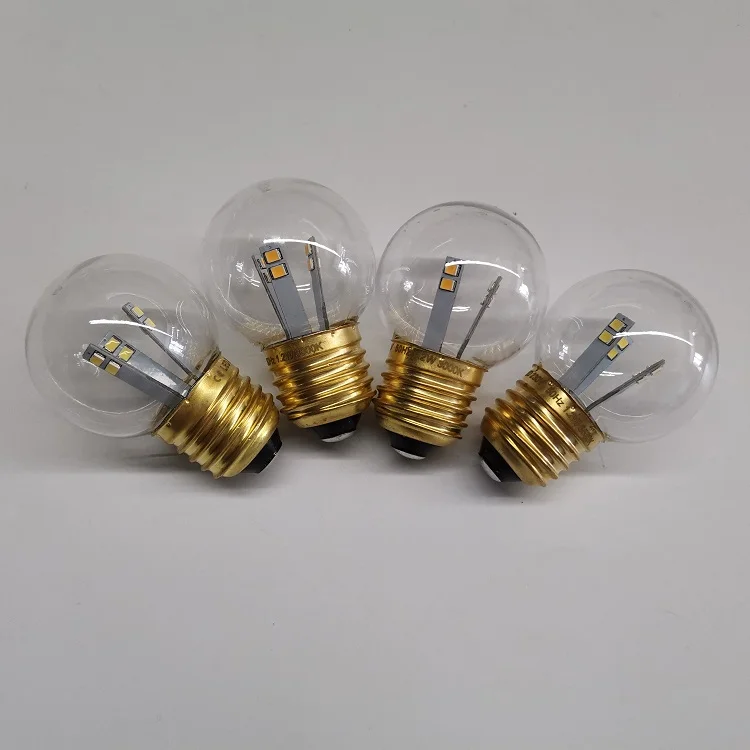 Raw material plastic G45 SMD led lamp 1w 2w 220v led bulb e27 b22 outdoor decorations