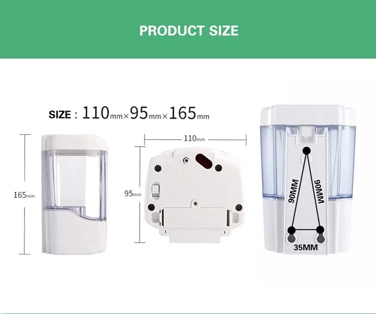 Superior quality factory price wall hanging 600ML commercial liquid dispenser automatic soap dispenser