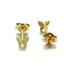 Latest Fashion Jewelry Shenzhen Women 9K Solid Gold Small Size Bow Earrings Stud