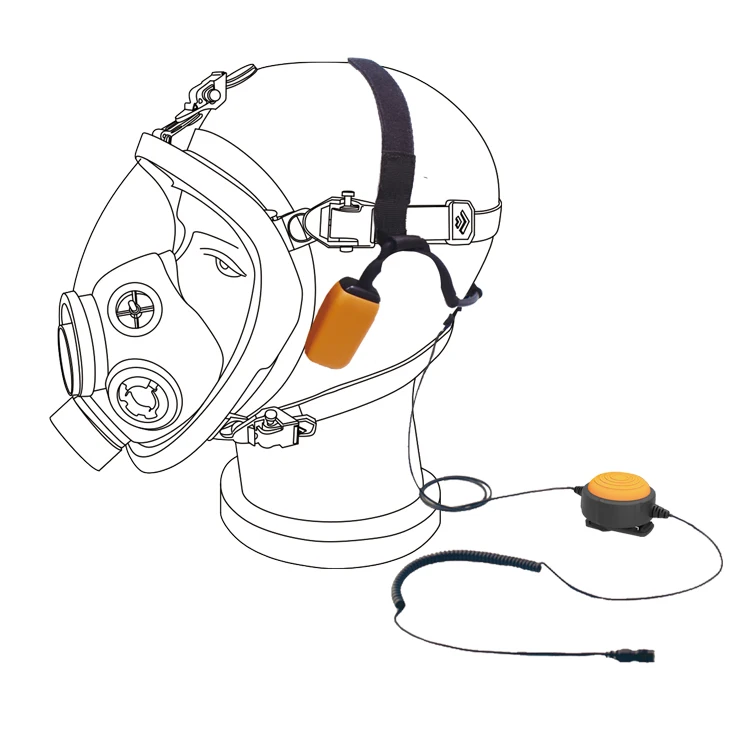 INVISIO X5 bone conduction headset with foam ear tips and modular cable