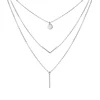 New style fashion 925 sterling silver 3 Multi Layers Chain pendant necklace ,women Multilayer statement necklace jewelry