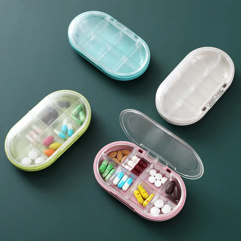 Weekly Tablet Storage - Portable 8-Compartment Pill Organizer