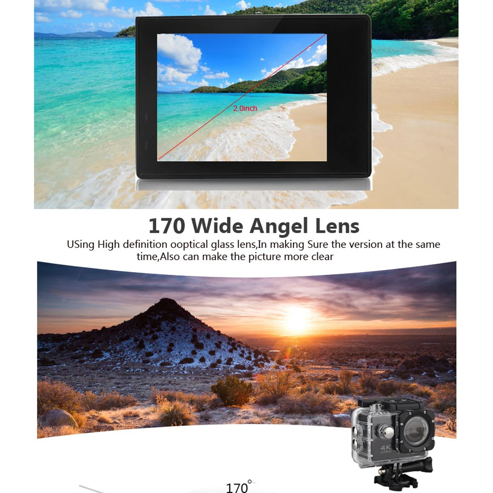 Ultra 4k Full Hd 1080p Waterproof Dvr Sport Camera Wifi Dv Action Cam