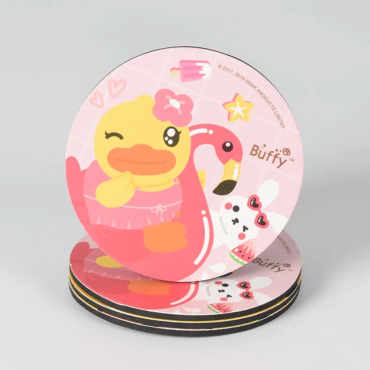Cartoon Animal Kids Wedding Favors Eva Foam Funny Printing Heat Resistant Coasters for Coffee