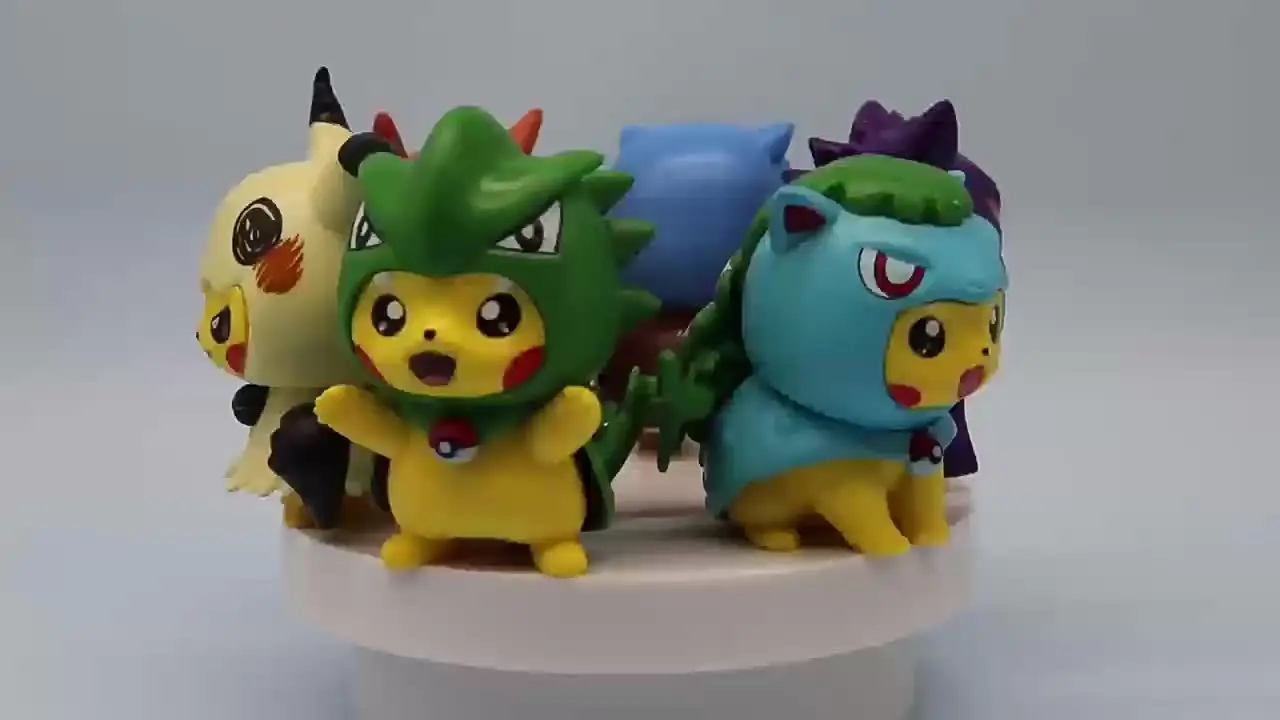 フィギュア プライズ まとめ売り キューポスケット シンゴジラ ピカチュウ 卸売6ピース/セット7.5cmポケモンピカチュウコスプレジンガーカ