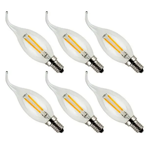 Dimmable LED Filament Candle Bulb E14 C35 Vintage Edison Bulb for Chandelier