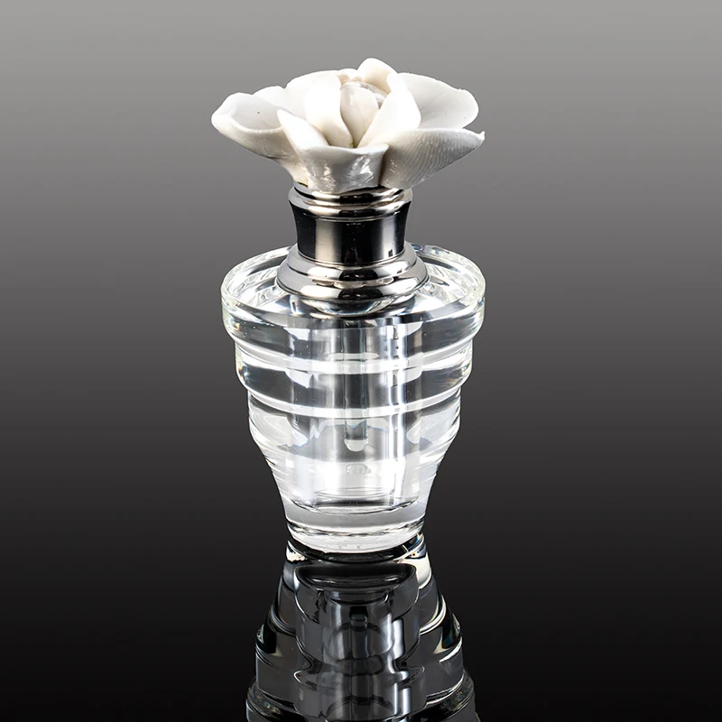 product elegant crystal perfume bottle with floral decoration new fashionable empty glass bottle 3ml crystal crafts product-3