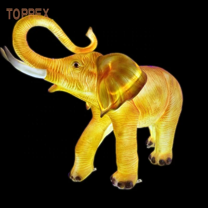 2021 park garden event decorative artificial animal statues elephant lights for resin mold