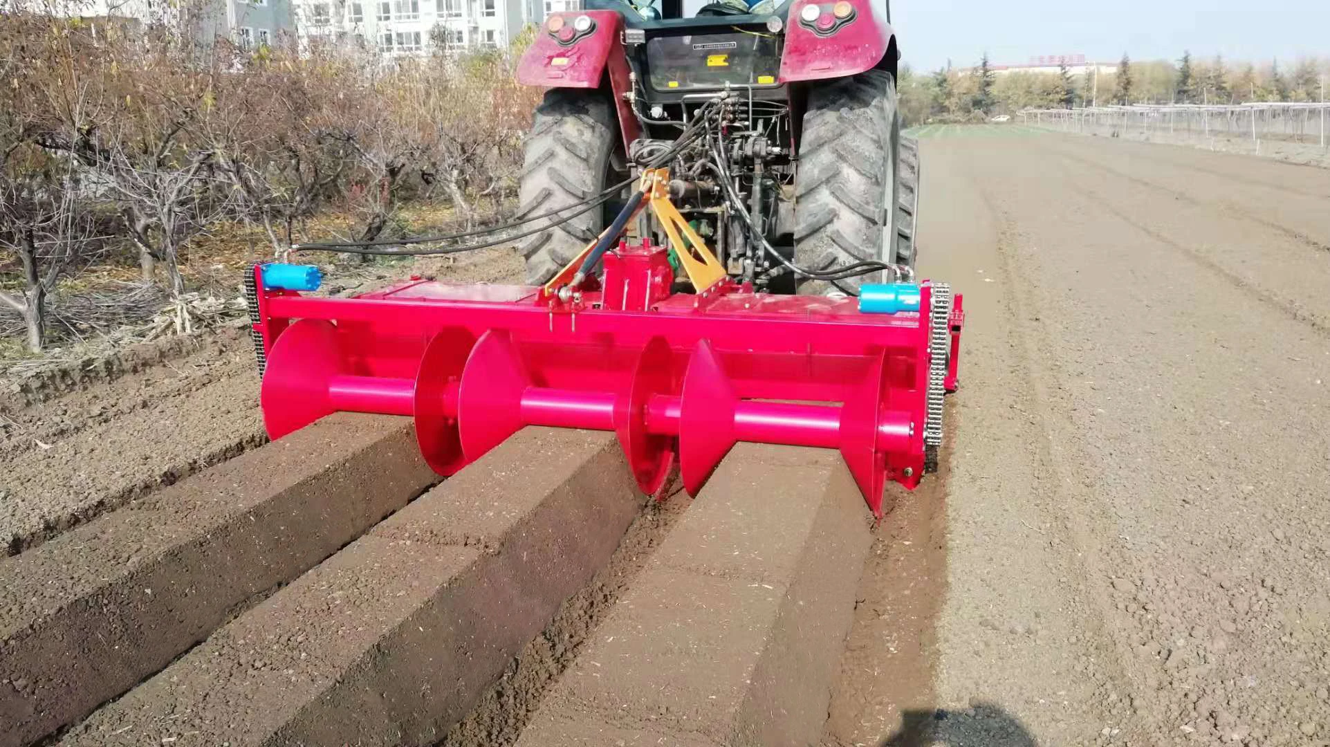 Mulch Application And Ridger Machine For Tractor Farming With