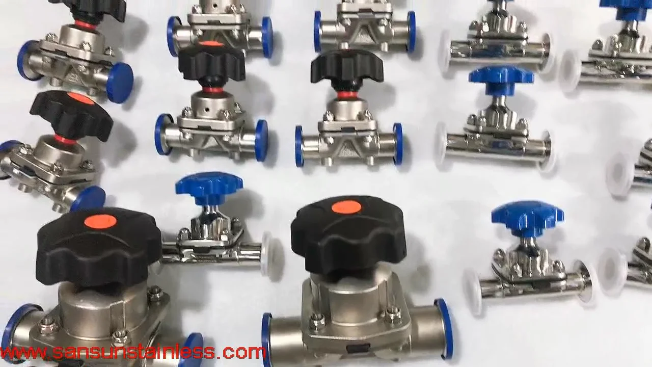 Stainless Steel Sanitary Zero Dead Leg Triclamp Diaphragm Valve For