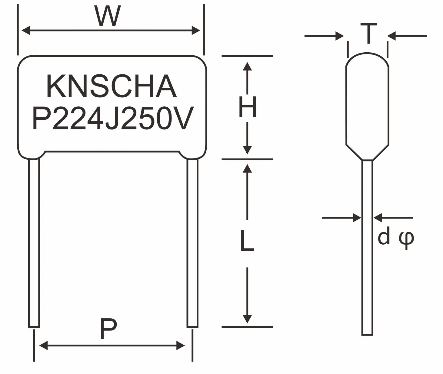 Knscha 224j 0.22uf 250v Film Capacitors Powder Coating Pitch 7.5mm ...