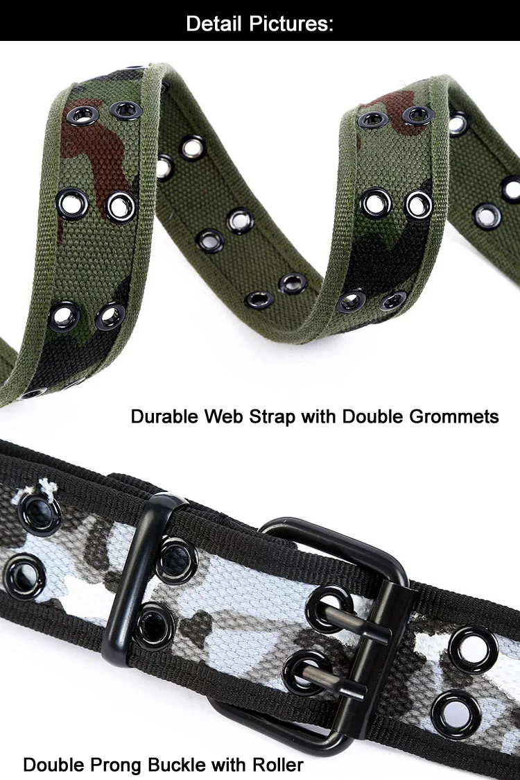 Military Unisex Casual Custom Durable Eyelet Fabric Two Hole Web Double Grommet  Canvas Belt - Buy Grommet Canvas Belt,Black Navy Army Green Khaki Stitched  Rich Solid Color Print Desert Camouflage Mens Casual