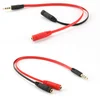 Bofan Hot Selling 3.5Mm One In Two Audio Cable Audio Cable Computer Phone Sing Black Red