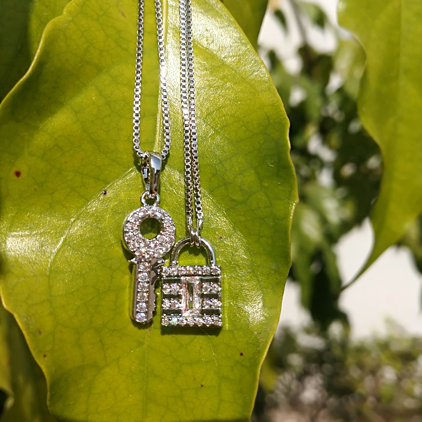 Fashion 18k Gold Jewelry Lock And Key Pendant Necklace For Women And