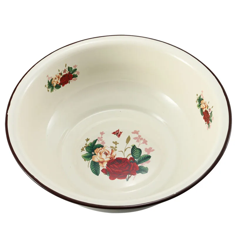 Wholesale Enamel Coating Basin With Flower For Kitchenware - Buy Enamel ...