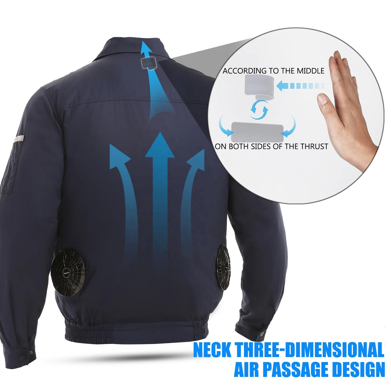 Vinmori 2022 New Air Conditioning Clothes With 2 Fan Cooling Workerwear