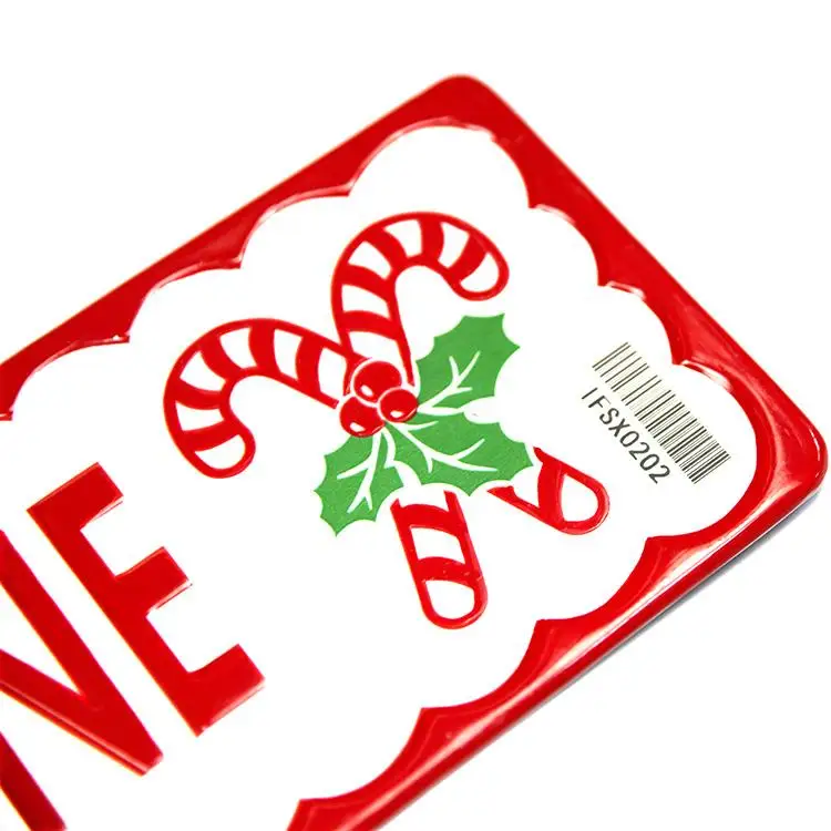 european sublimation ornaments candy cane lane hanging metal