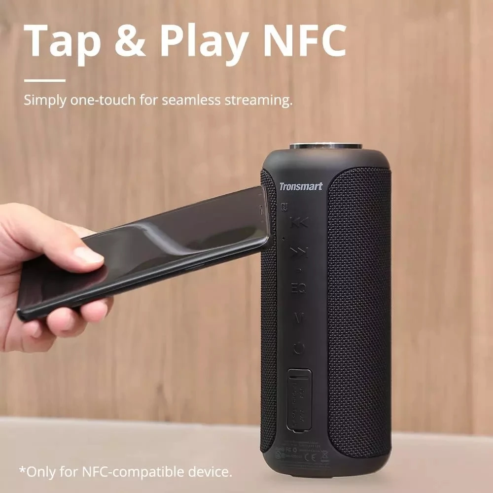 For Tronsmart T6 Plus Portable BT Speaker 40W Portable Speaker Column Deep Bass IPX6 Waterproof Power Bank - ANKUX.COM