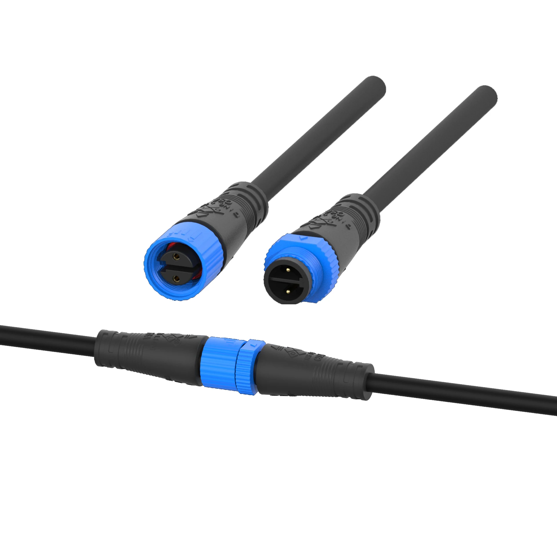 M15 Cable 4 Pin Connector Ip68 Waterproof Male To Female Wire Connector