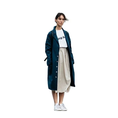 
Latest design fashion elegant simple classical single-breasted cardigan loose fit oversized women Casual winter long trench coat 