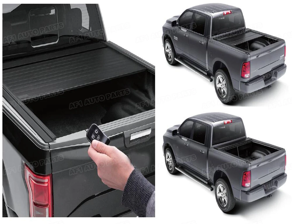 Tri-fold Tonneau Cover Aluminum Retractable Electric Tonneau Truck Bed ...