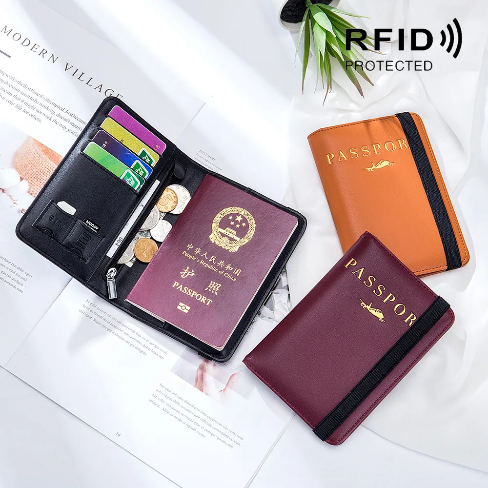Slim Passport Wallet Cover Case RFID Blocking Passport Holder Genuine Leather RFID Passport Holder 