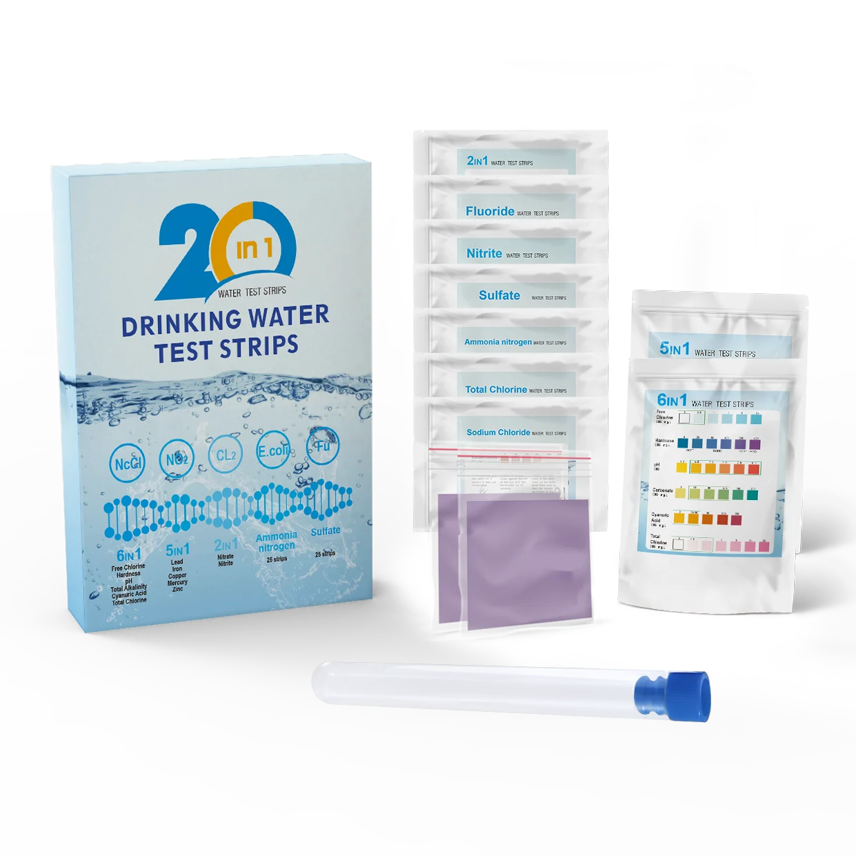 Kits De Prueba De Agua Potable Parameters Multi Para Piscina Acuario 20 ...