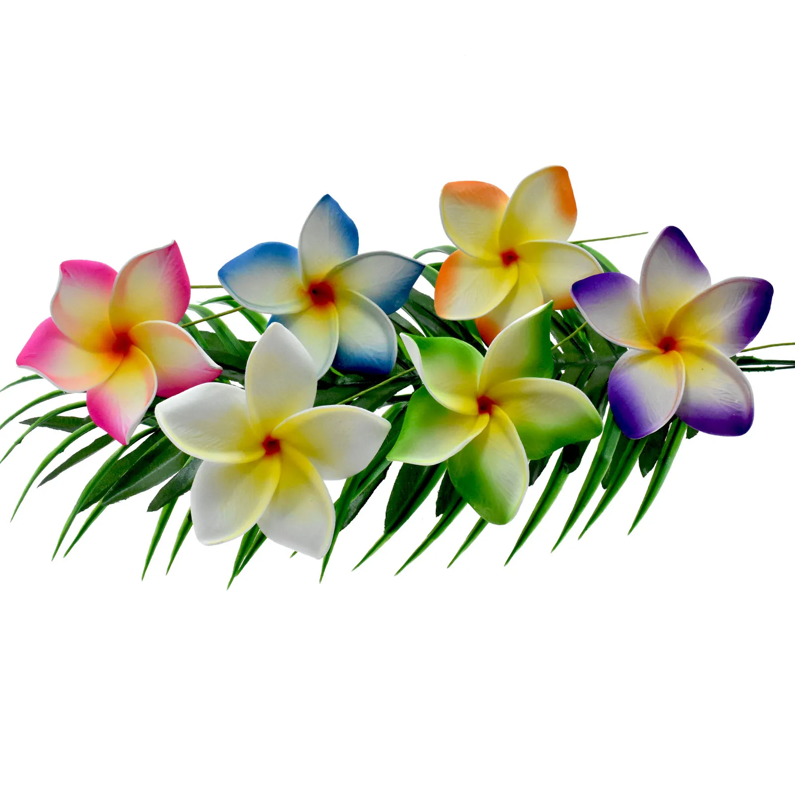 Hawaiianische Plumeria-Blumen Aus Schaumstoff Als Haarspangen – Set Mit 4 Stück In Weiß & Rosa, Je 7cm