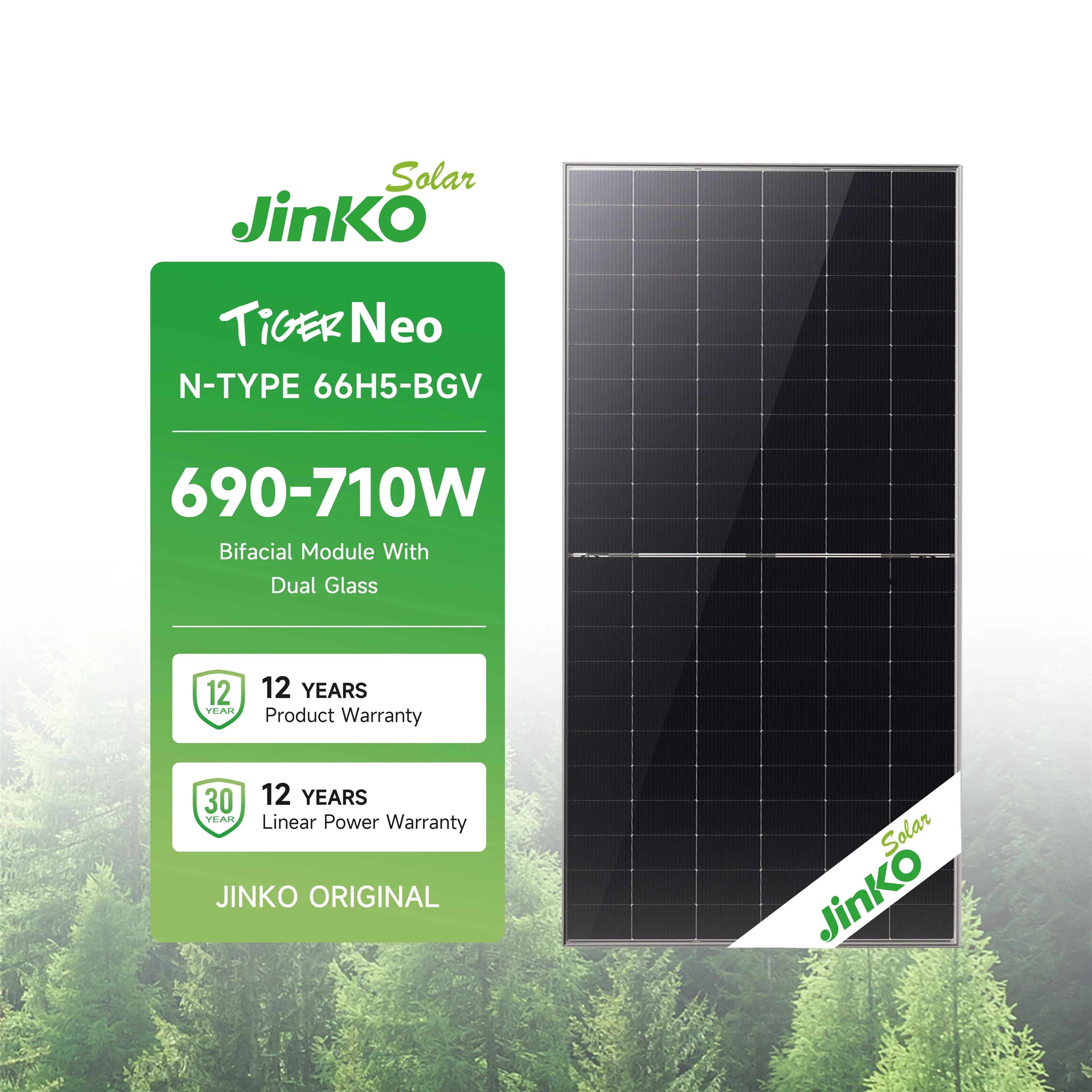 Jinko 720W Bifacial N-Type Solar Panel - Commercial & Industrial