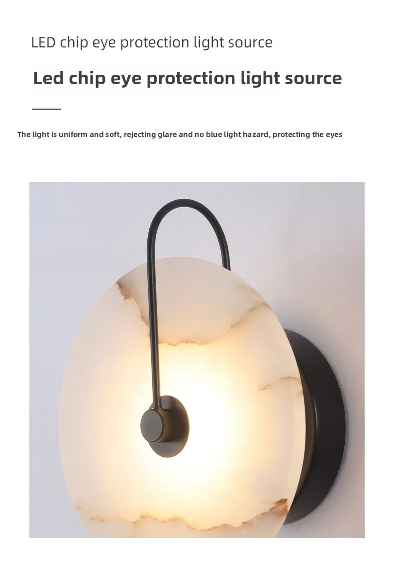 product source factory cross border best selling modern natural marble led wall lamp warm white high cri 80 for living room dimmable-10